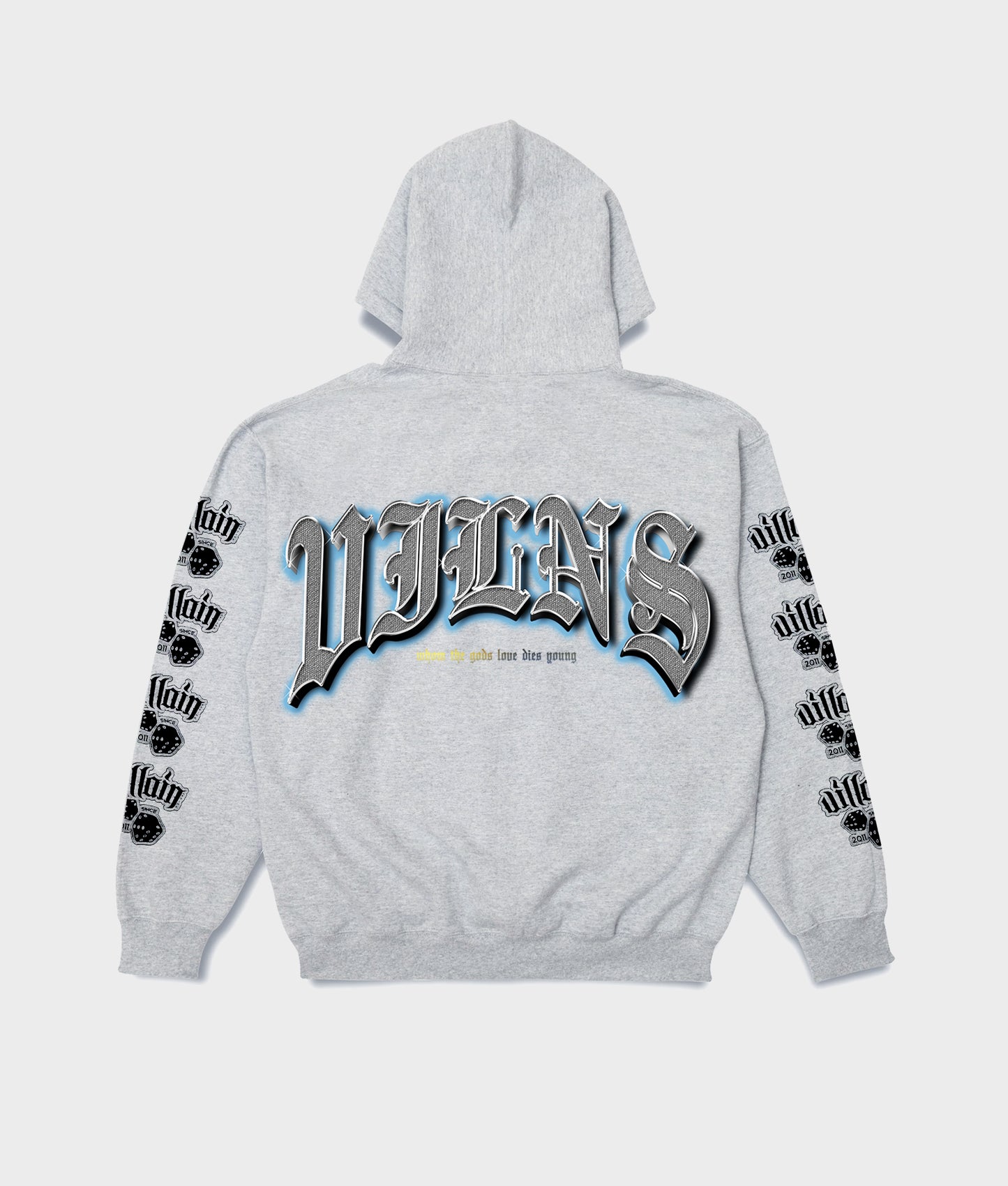 VILNS CHROME ZIP UP HOODIE / ASH GREY