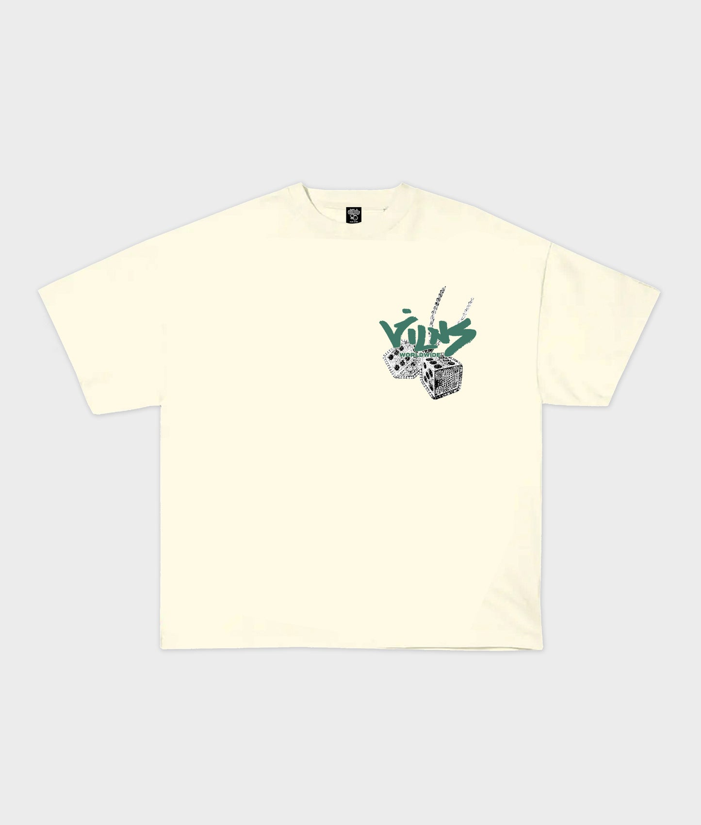 CITY TEE (CREME) W/GREEN