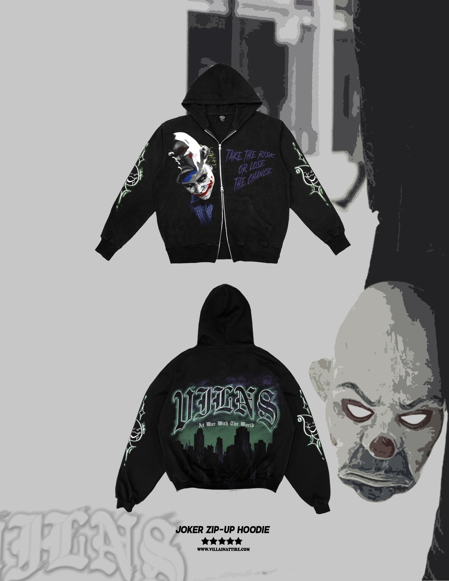 JOKER S ZIP-UP HOODIE (BLACK)