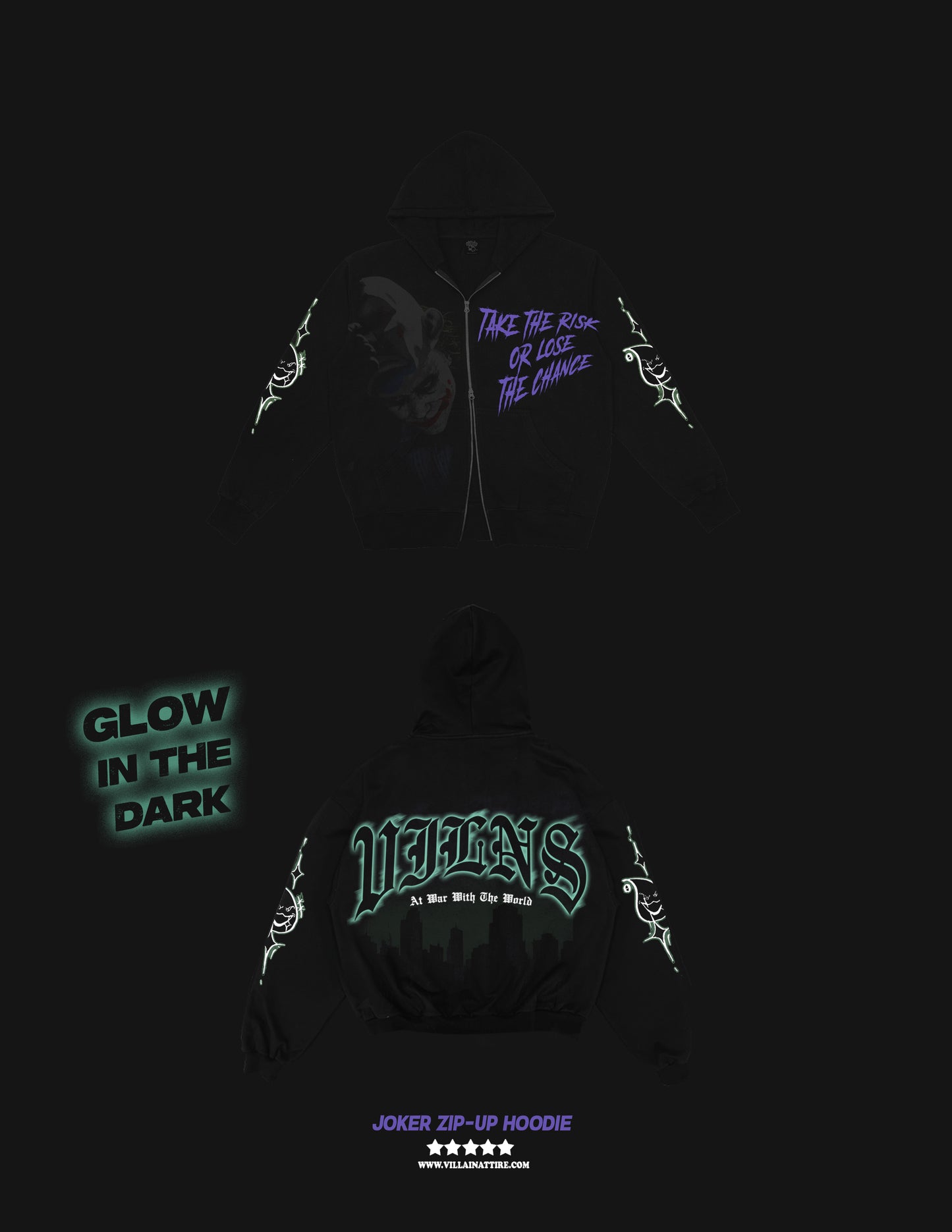 JOKER S ZIP-UP HOODIE (BLACK)