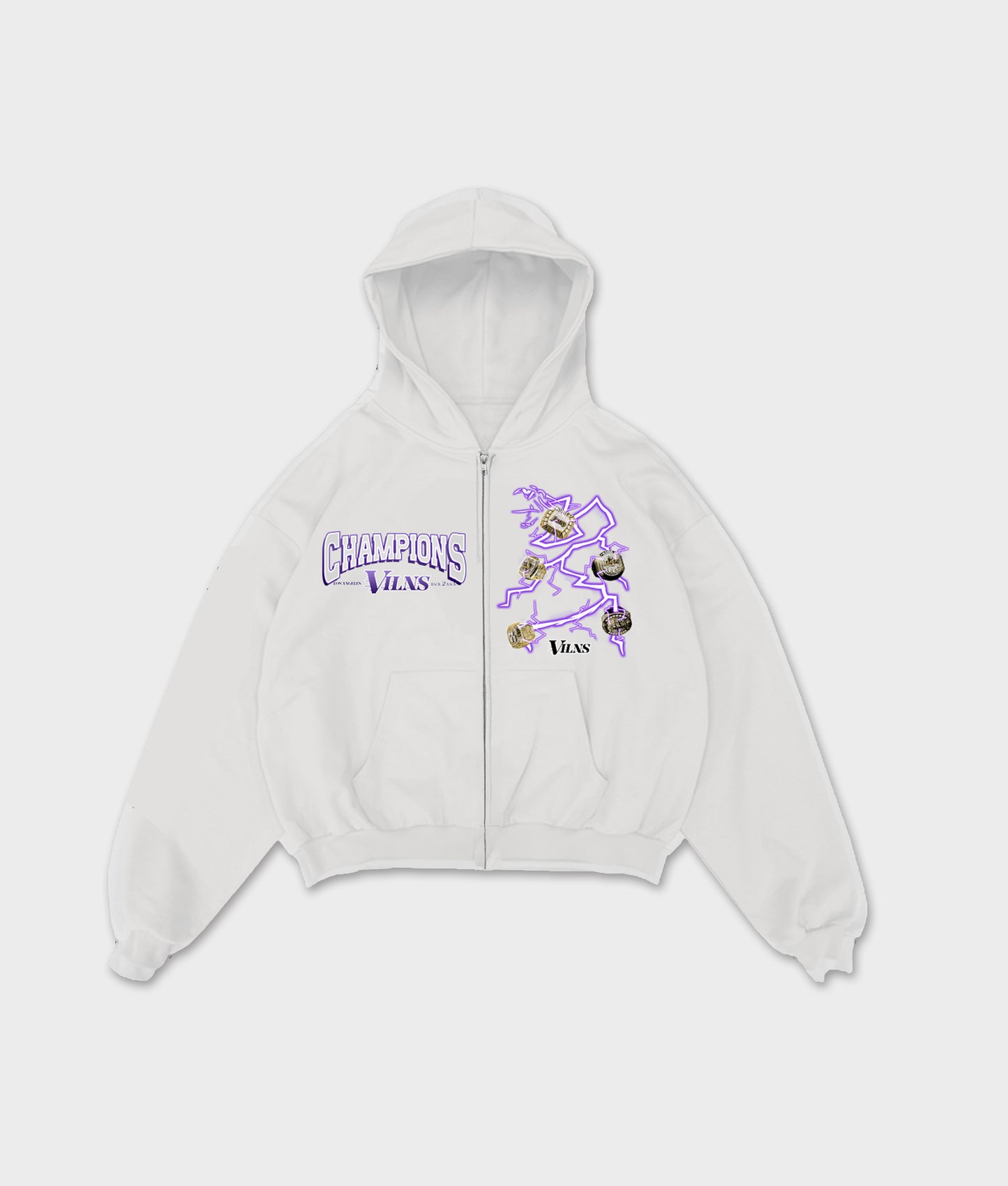 "LA SCORPION 2.0" ZIP UP HOODIE (WHITE)