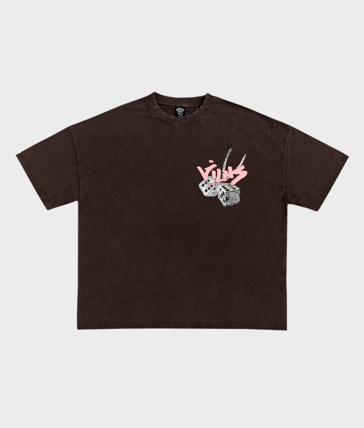 CITY TEE (BROWN) W/PINK