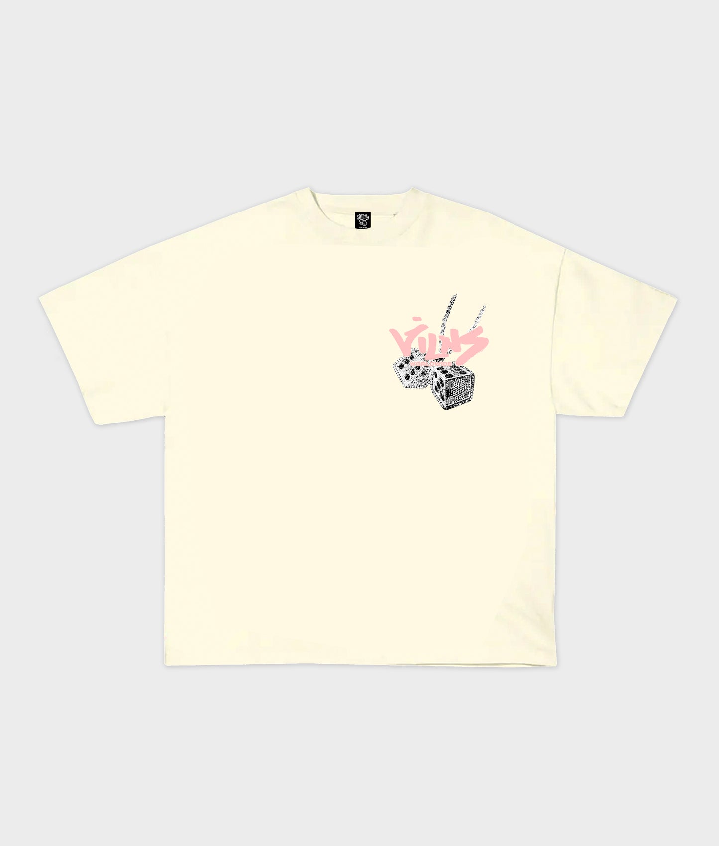 CITY TEE (CREME) W/PINK