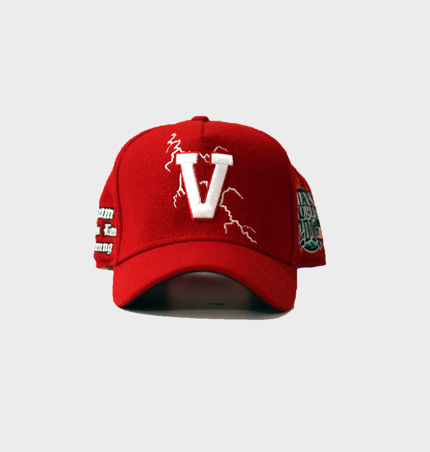 VILN "V" LIGHTNING HAT (RED/GREEN)